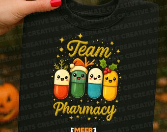 Teamapotheek kerst, png PNGEgg | Leuk apothekersfeestontwerp | Grappige apotheek student verpleegkundige sublimatie Clipart