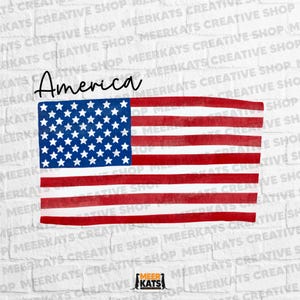 Handwritten America Flag PNG: 4th of July Clipart (Digital Download)