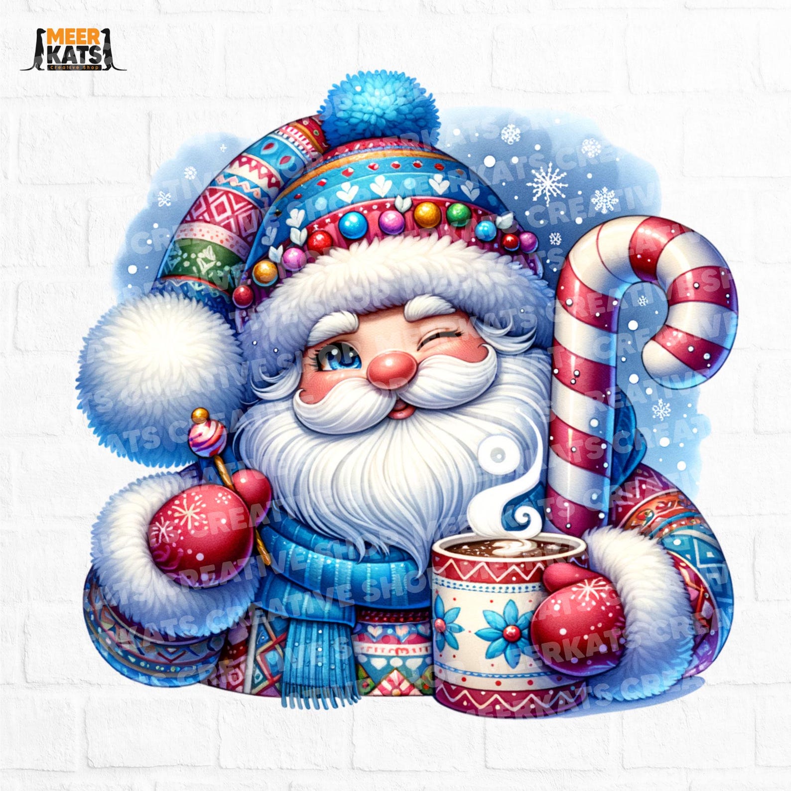 Blue Santa Claus Png, Christmas Png, Funny Christmas Png, Love ...