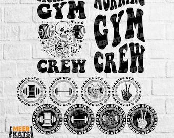 Morning Gym Crew Svg, Motivational Svg, Fitness Svg, Gym Svg, Fitness T-Shirt Svg, Workout Png, Personal Trainer Svg, Wavy Stacked Svg