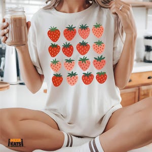 Strawberry PNG Clipart Set, Cute Hand Drawn Strawberry Sticker Pack, Summer Fruit PNG, Kawaii Dessert Digital Download