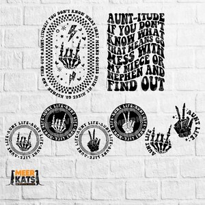 Funny Aunt SVG Bundle: Aunt-itude, Aunt Life Designs (Digital Download)