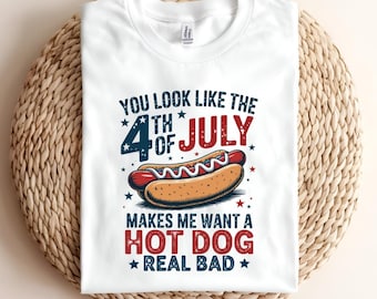 Funny 4th of July Shirt | Hot Dog Real Bad Tee | Patriotic Graphic T-Shirt | Independence Day Humor Shirt