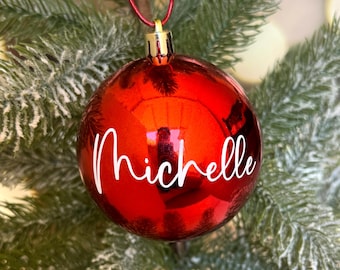 Custom Name Christmas Ornament: Shatterproof Plastic Bulb