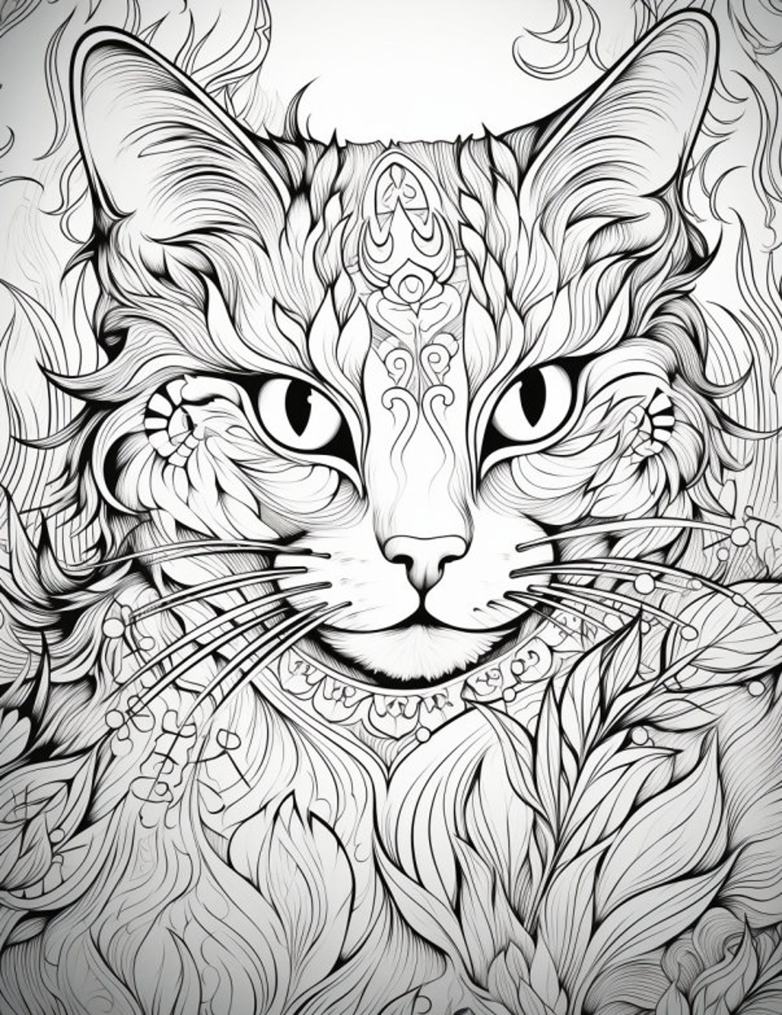 40 Purr-fect Cat Coloring Pages: A Fun and Unique Coloring Book for Cat