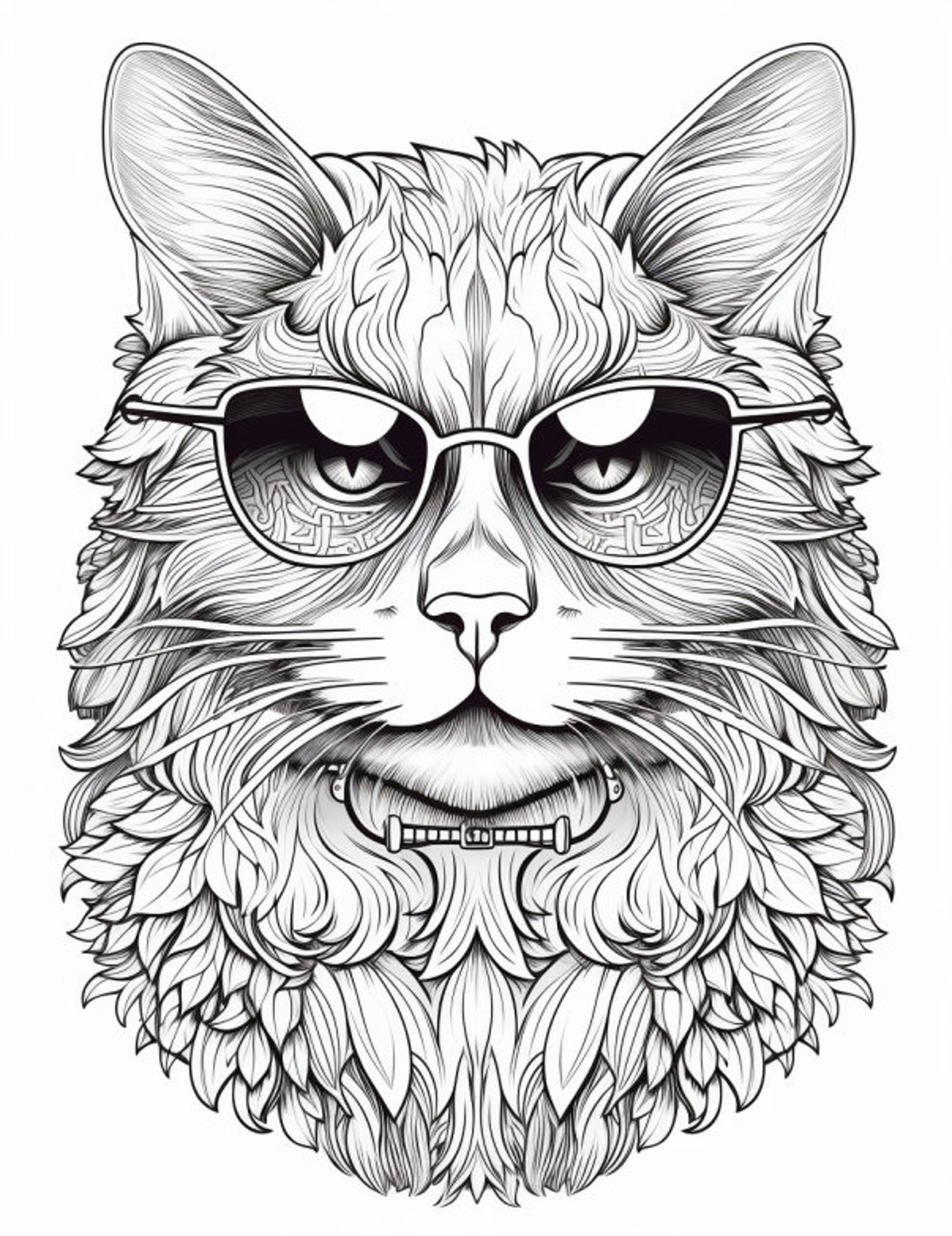 40 Purr-fect Cat Coloring Pages: A Fun and Unique Coloring Book for Cat