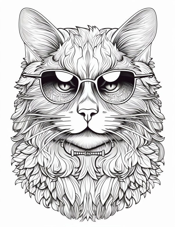 40 Purr-fect Cat Coloring Pages: A Fun and Unique Coloring Book for Cat