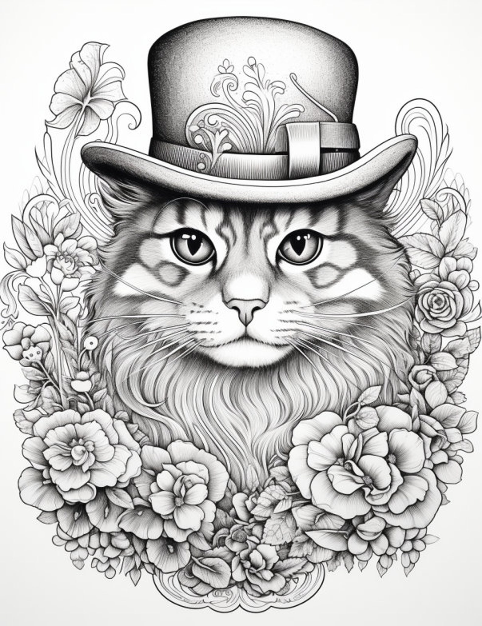 40 Purr-fect Cat Coloring Pages: A Fun and Unique Coloring Book for Cat