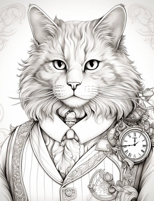 40 Purr-fect Cat Coloring Pages: A Fun and Unique Coloring Book for Cat