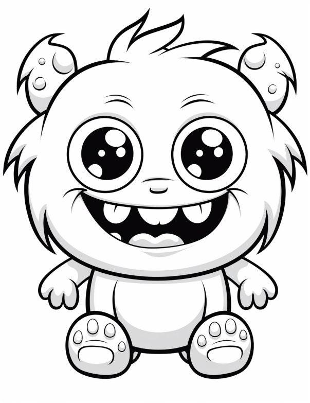 40page Cute Monsters Adult Coloring Book Relaxing & Whimsical Designs