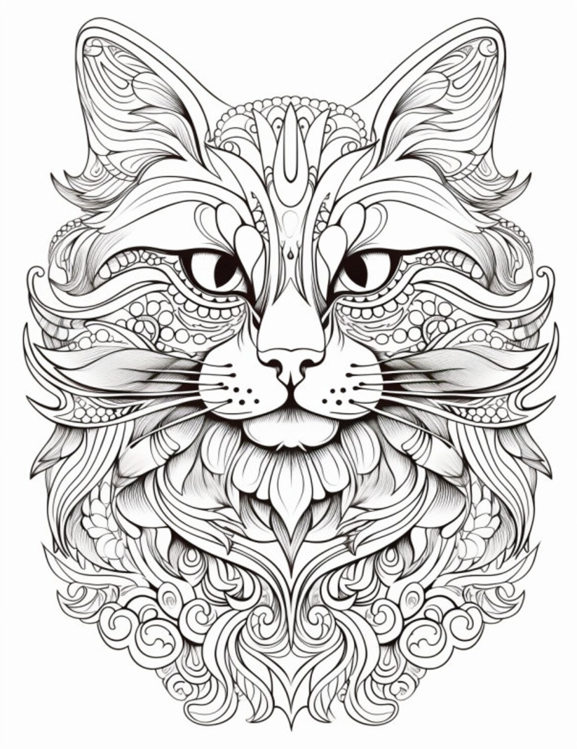 40 Purr-fect Cat Coloring Pages: A Fun and Unique Coloring Book for Cat