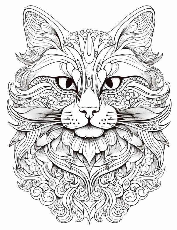 40 Purr-fect Cat Coloring Pages: A Fun and Unique Coloring Book for Cat