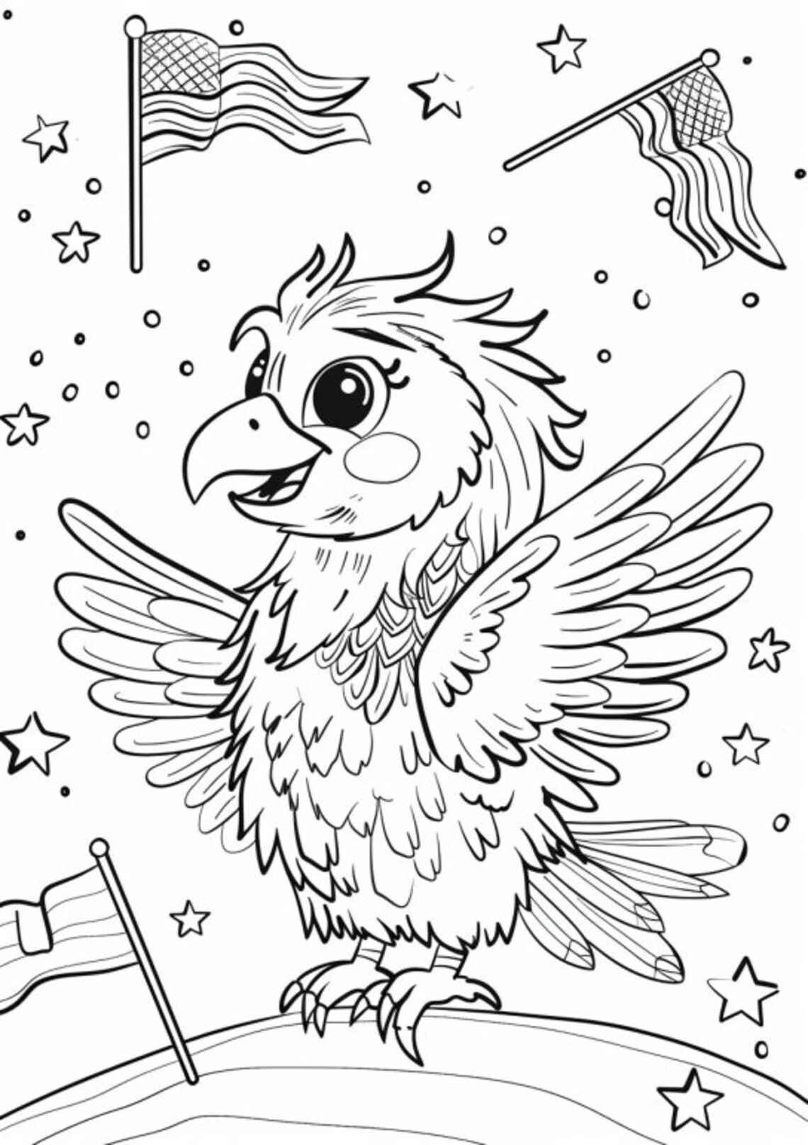 4th of July Coloring Pages for Kids Coloring Pages Kawaii Puppies ...