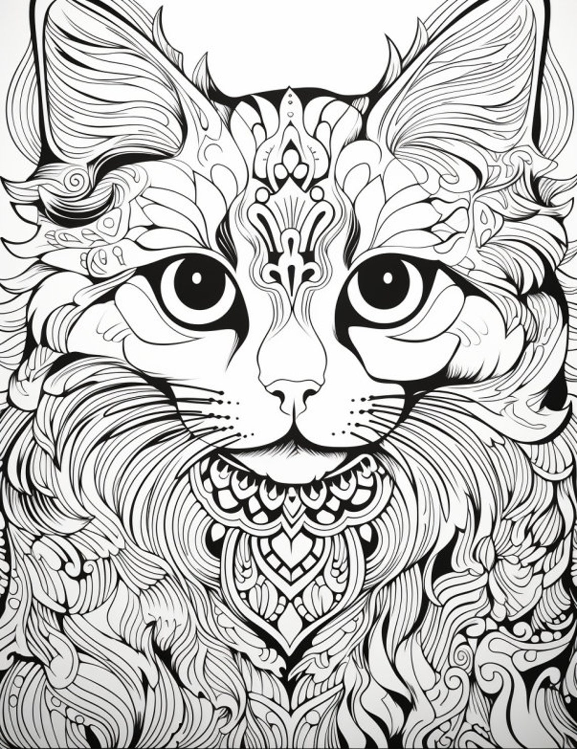 40 Purr-fect Cat Coloring Pages: A Fun and Unique Coloring Book for Cat