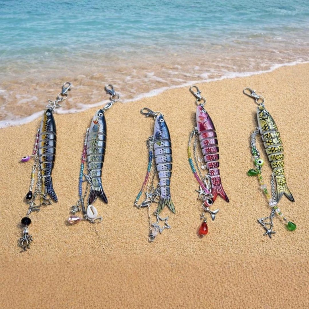 Fishing Lure Fish Keychain, Nautical Bag Charm, Fisherman Gift ...