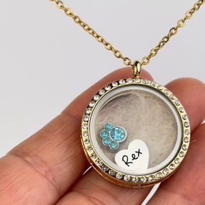 Animal hair  Fur Cat Dog Locket Necklace, Pet Hair Keepsake, Dog Memorial Jewelry Memorial Gift