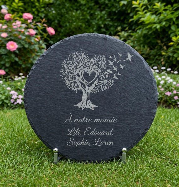 Pierre commémorative gravée, pierre tombale personnalisée, cadeau de sympathie
