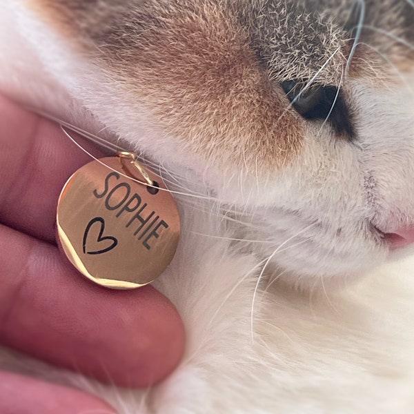 Médaillon personnalisé pour chat ,chien, furet  gravée nom ,téléphone ,d'identification petit animal Etiquette  coordonnées du propriétaire