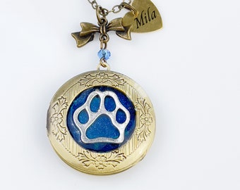 Animal hair  Fur Cat Dog Locket Necklace, Pet Hair Keepsake, Dog Memorial Jewelry Memorial Gift