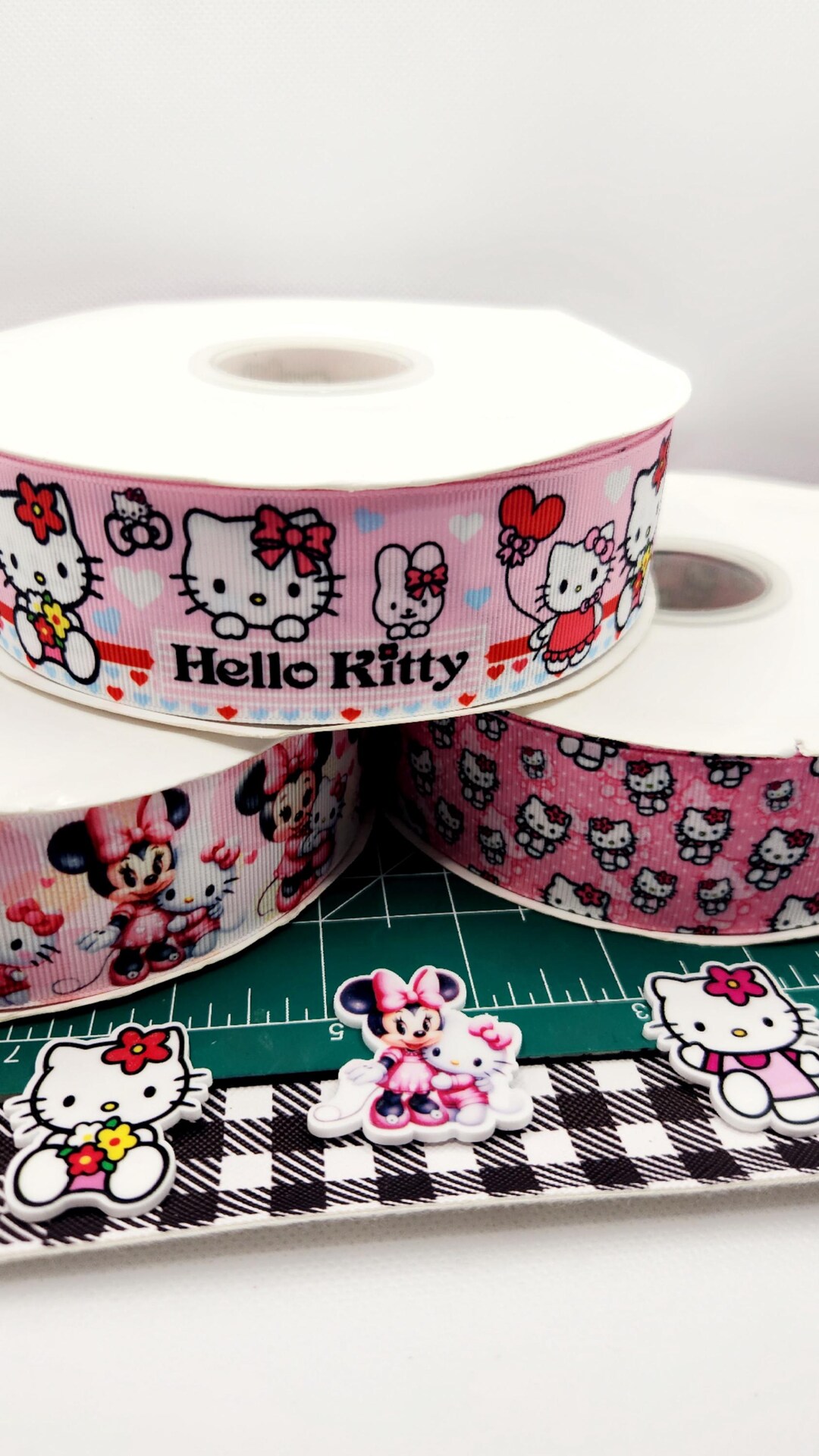 Cute Grosgrain Ribbons Size 1.5 Inspired Farm, Kitty and Minnie,kitty ...