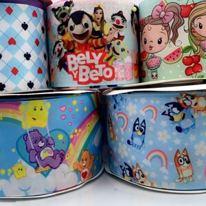 Grosgrain Ribbon Character "Dog Sisters,Bears,Watermelon Girl,Pooh, Belly and Beto,cartoons and more "  Size 3 " sale by yard