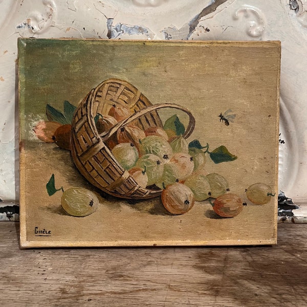 Peinture sur toile - brocante française -