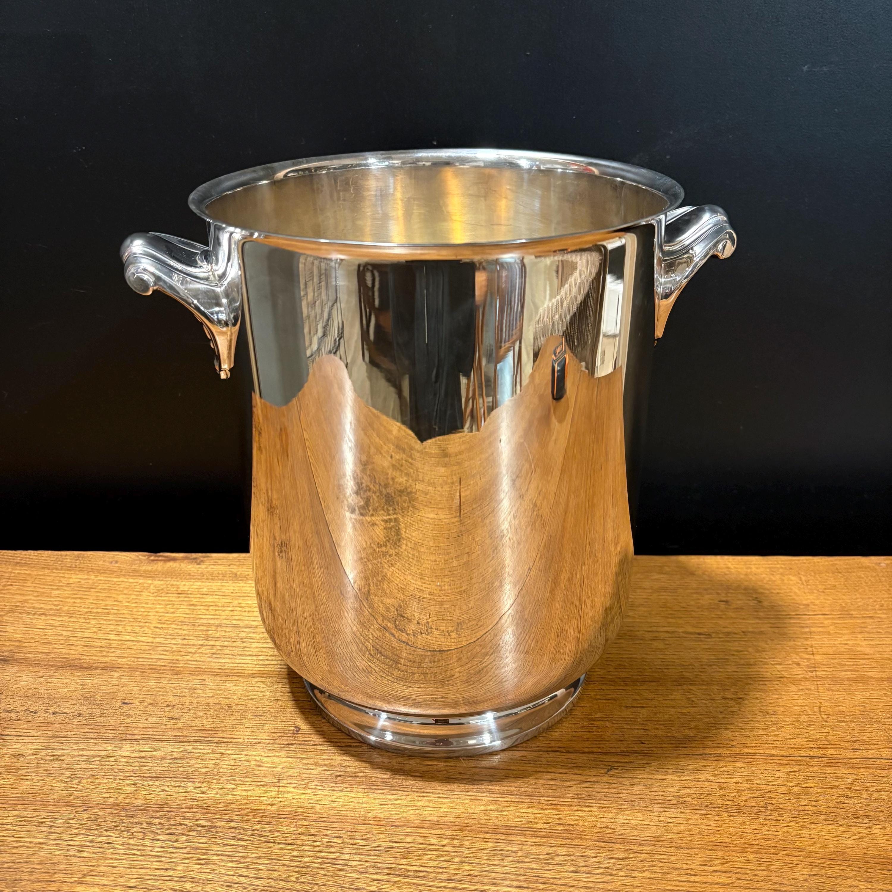 Seau à Champagne Rafraîchisseur Hukin & Heath - Métal Argenté - Fin XIXème - Art Déco - Vintage