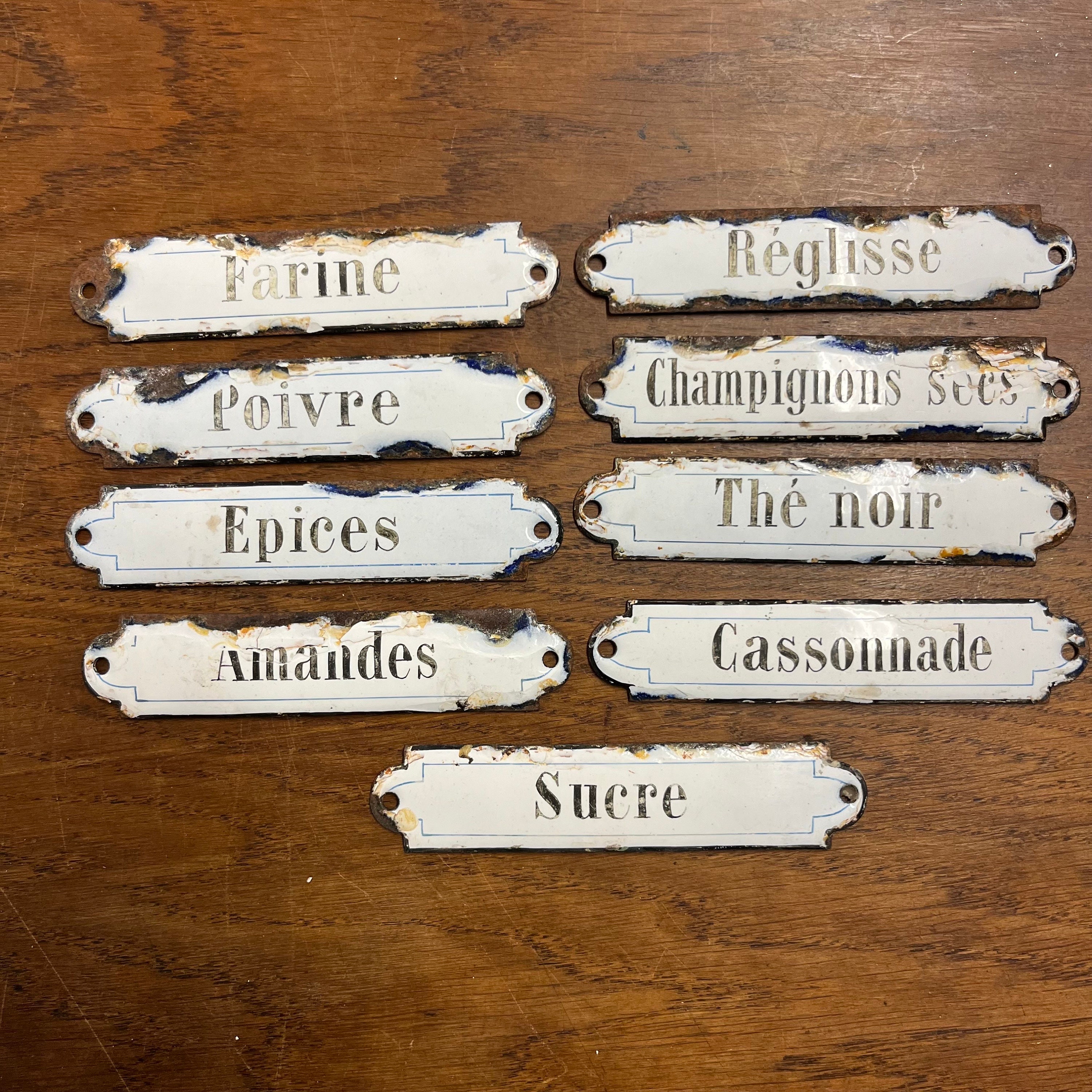 Grande Plaque Émaillée / Panneau Décoratif Brocante 61x18cm (Antic Line, Réf 16436)