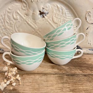5 old Digoin cups - French flea market -