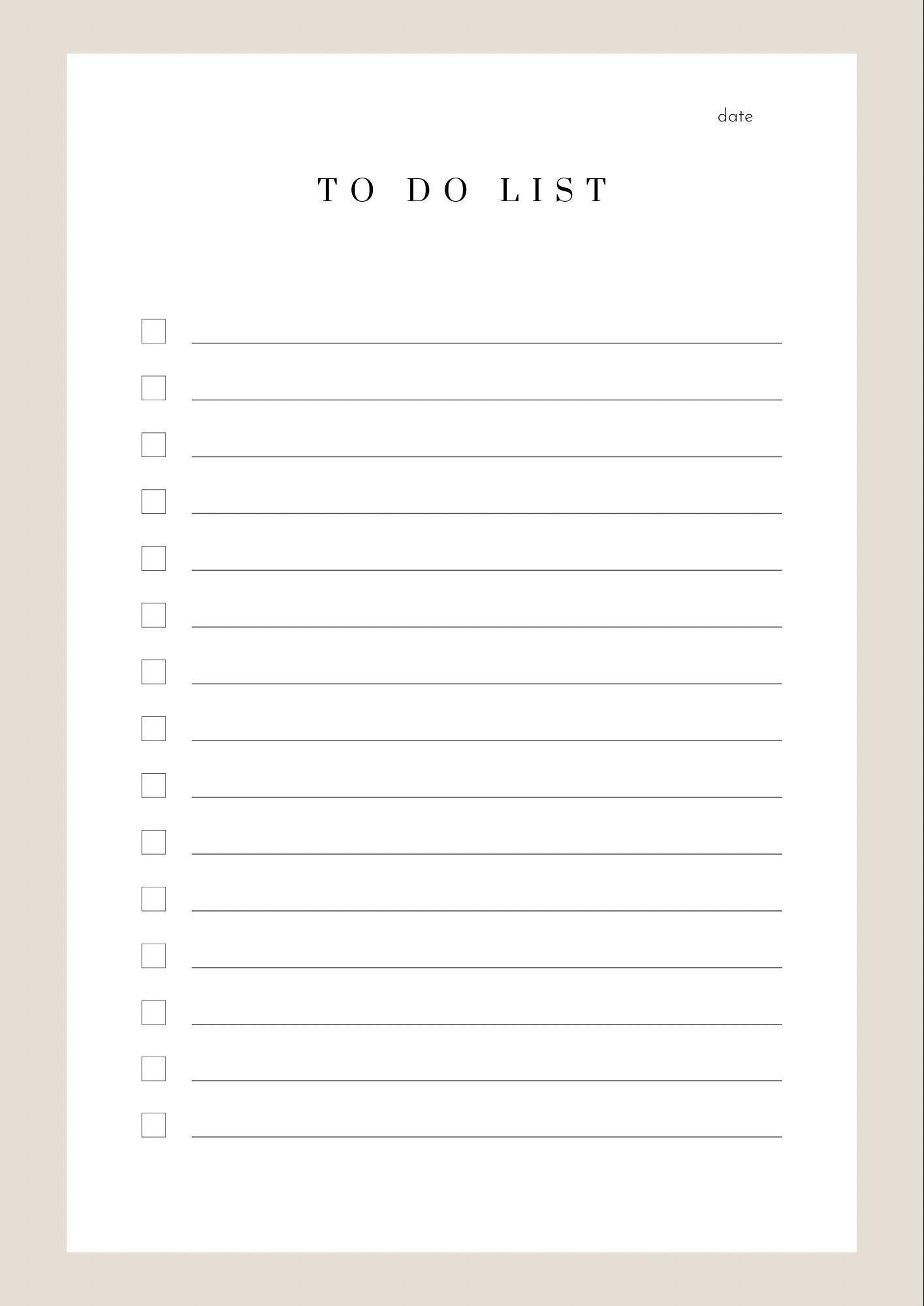 Minimal to Do List - Etsy
