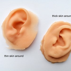 May include: Two silicone ear molds, one with thick skin around the ear and one with thin skin around the ear.