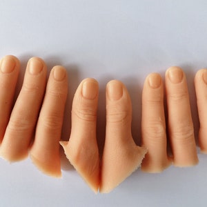 Handmade silicone finger Halloween decor scary set of 10 fingers. Film prop, sfx. They are NOT prosthetics for amputees!