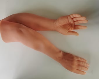 Silicone Male hands.  Life Cast, Soft Rubber. HOLLOW