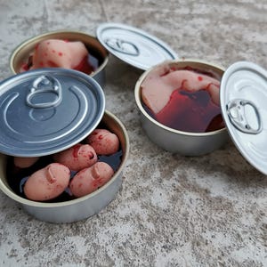 Halloween Joke Gift: Silicone Body Parts in a Can - Handmade
