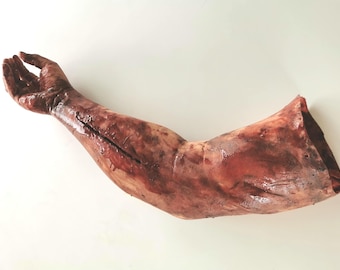 Bloody silicone male hand. Right hand. Full size. Life cast.