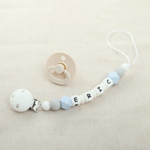 Gepersonaliseerde babyfopspeenclip siliconen fopspeenketting, aangepaste fopspeenhouder, aangepast babyshowercadeau, babyshowergunsten, pasgeboren cadeau afbeelding 3