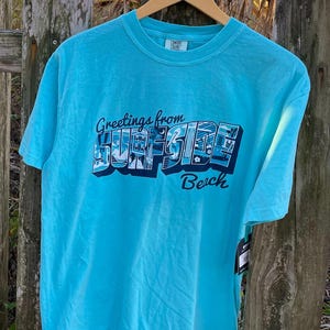 Groeten uit Surfside Beach: zwaargewicht T-shirt Comfort Colors