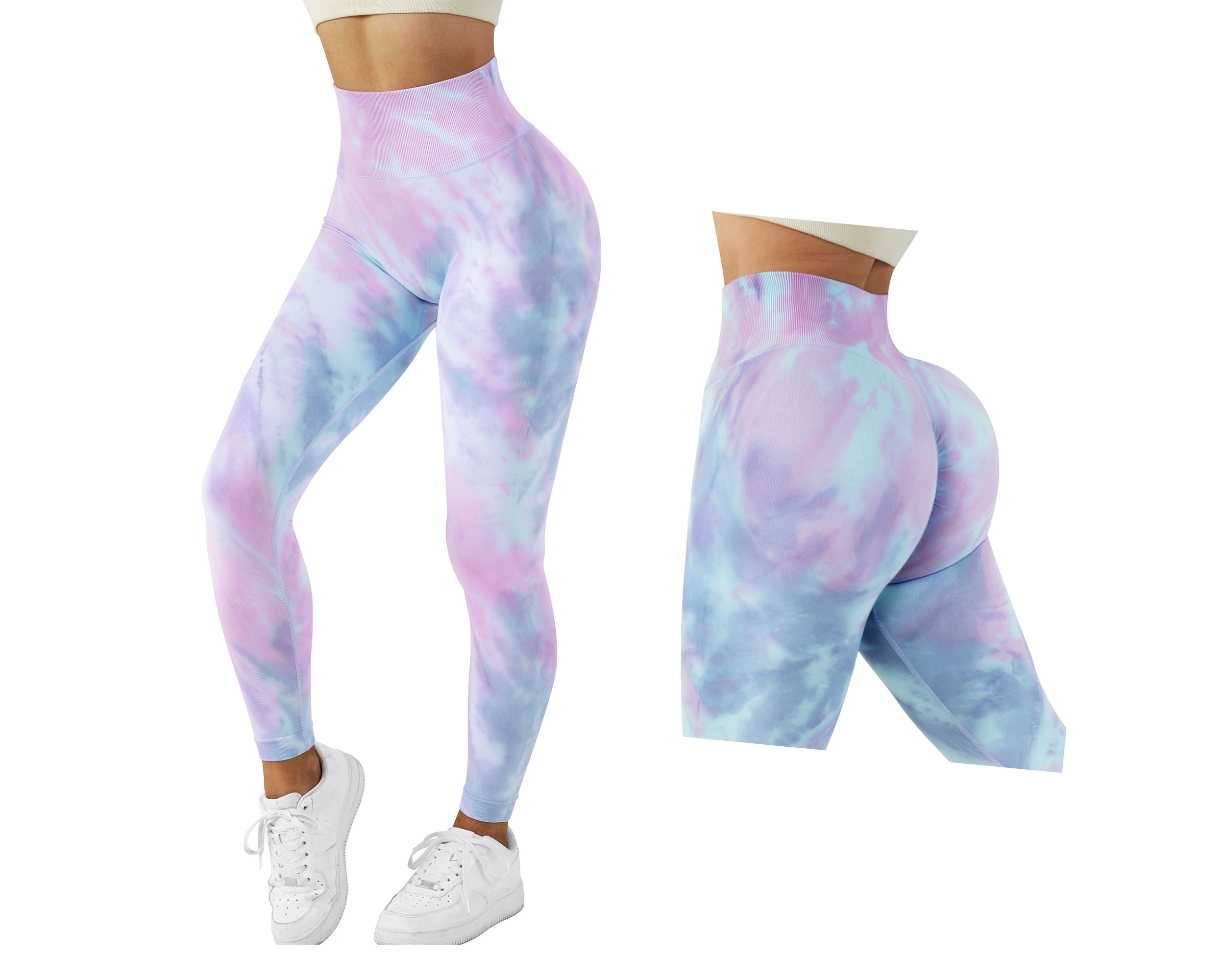 V Cut High Waisted Yoga Pants for Women Butt Lift Ruched Scrunch Butt  Leggings Workout Booty Tights 