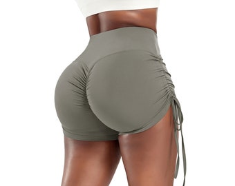 Scrunch Shorts, Lace Up Shorts, Scrunch Butt, Active Wear