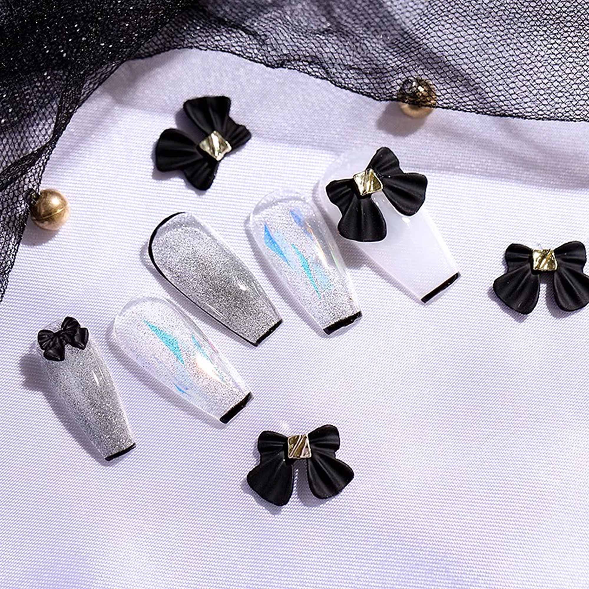 5pcs/bag Nail Art Metal 3D Charms Half-Circle Bee Heart Bow Shape Nail Art  Deco MD1343-1349