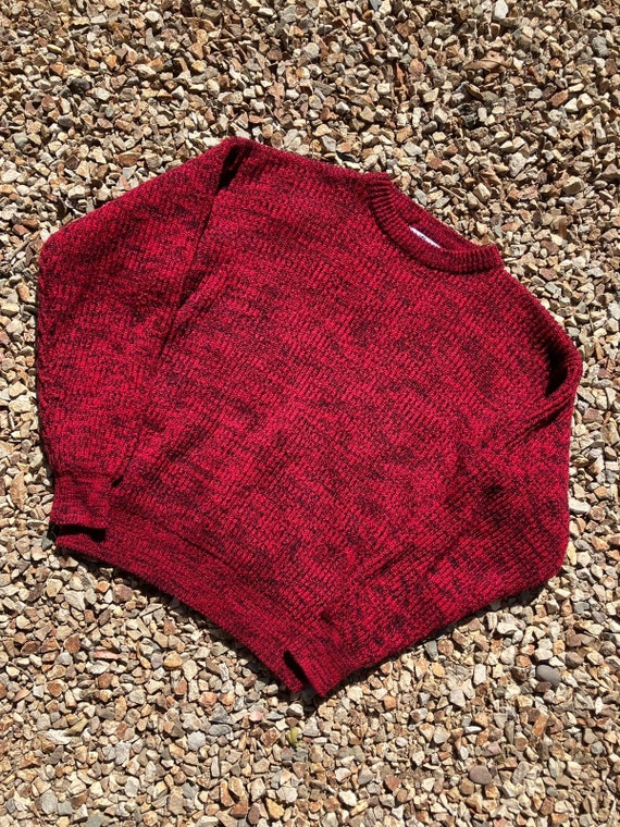 Vintage 1990s Red Heather Knit Sweater