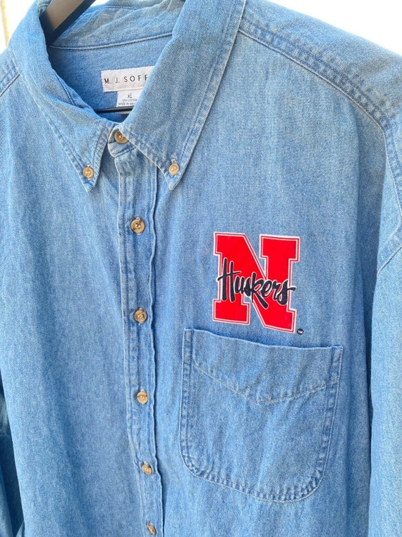 Vintage University of Nebraska Denim Shirt MJ Sof… - image 2