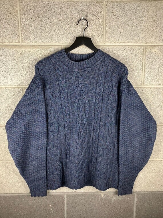 Vintage 1990s 100% New Wool Heather Knit Sweater