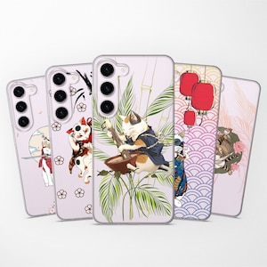 Japanese Lucky Cat Phone Case fits Samsung S25 S24 S23 Ultra S22 S21 S20 FE fit Samsung A56 A55 A54 A53 A52 A35 A16 A15 A14
