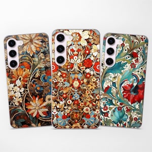 Mosaic Folk Art Phone Case Flower Cover fits Samsung S25 S24 S23 Ultra S22 S21 S20 FE fit Samsung A56 A55 A54 A53 A52 A35 A16 A15 A14