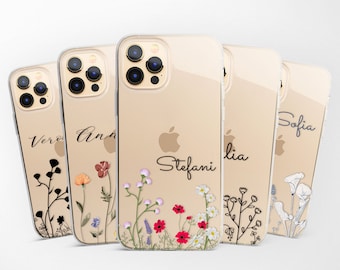 Personalized Floral Nature Phone Case for Google Pixel 10 Pro XL 9a 8 7 iPhone 17 Pro Max 16 15 14 13 fit Samsung S25 Ultra S24 FE A56 A16