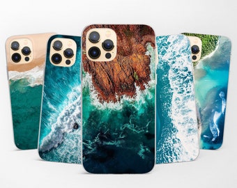 Etui na telefon z motywem fal oceanicznych na iPhone'a 17 Pro Max, Air, 16e, 15, 14, 13 pasuje do Samsunga S25 Ultra, S24 FE, A56, A16 i Pixela 10, 9