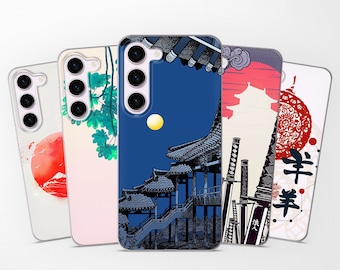Japanese Samurai Phone Case Katana Cover fits Samsung S25 Ultra S24 S23 S22 S21 fit Samsung A56 A55 A54 A52s A36 A17 A16 A15