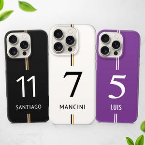 Personalized Football Phone Case Custom Jersey Number Cover for iPhone 16 Pro 15 14 13 12 11 fit Samsung S25 S24 A56 A16 Pixel 9 Sport Gift