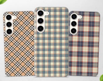 Preppy Plaid Phone Case Classic Tartan Cover fits Samsung S26 Ultra S25 FE S24 A57 A56 A55 A54 A52 A37 A36 A17 A16